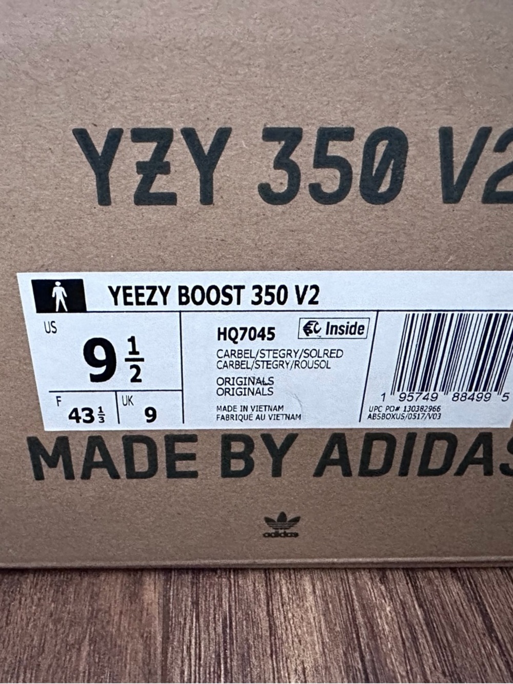 adidas Yeezy Boost 350 V2 Brown/Black Box Label - Picture 3 of 3
